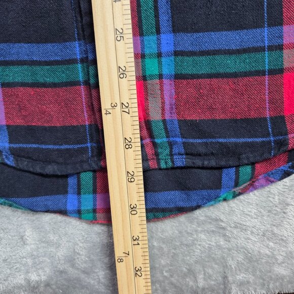 Ely Cattleman Shirt Mens Large Black Red Green Blue Pearl Snap Flannel Button Up - Picture 7 of 7